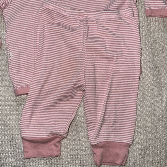 Paige Lauren Baby Girls Matching Set Pink & White Striped Lounge Hoodie Joggers - Picture 2 of 5